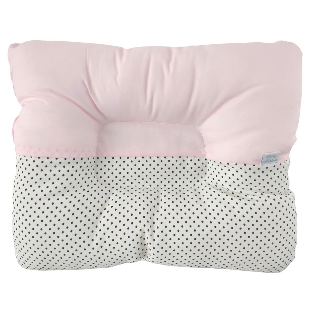 BABY MERINOS - Almohada Bebe anti-cabeza plana - Puntos - Rosado
