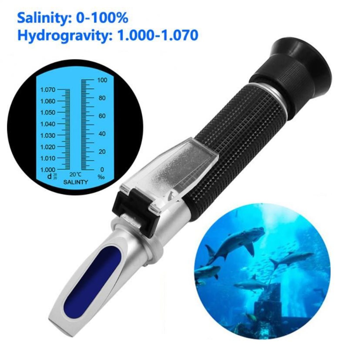 OEM - Refractómetro ATC 0-100 Salinidad Acuarios Piscicultura Sal