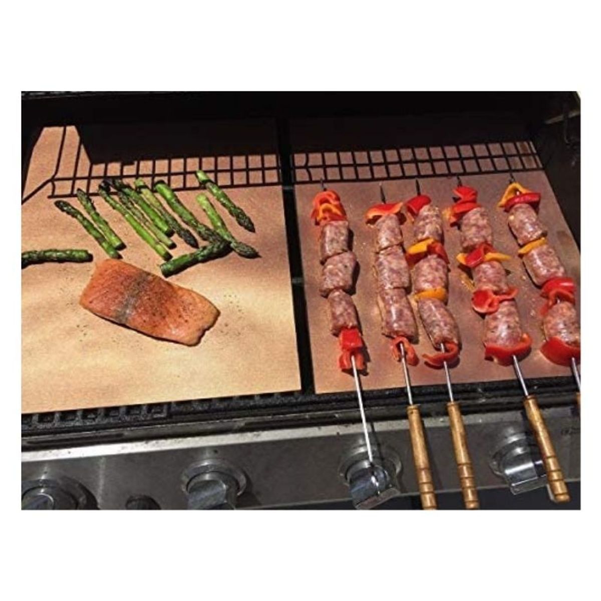 GENERICO - Set Parrillero Grill Matt 2pc Parrillas y Cocina Color Cobre