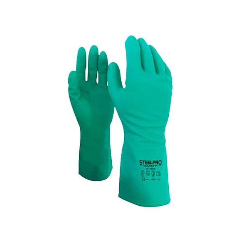 STEELPRO - Guante de Nitrilo largo 13" Marca: Steelpro 15 MIL Talla: M