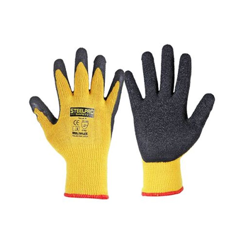 STEELPRO - Guante Multiflex con palma de latex Marca Steelpro Amarillo  Talla:L