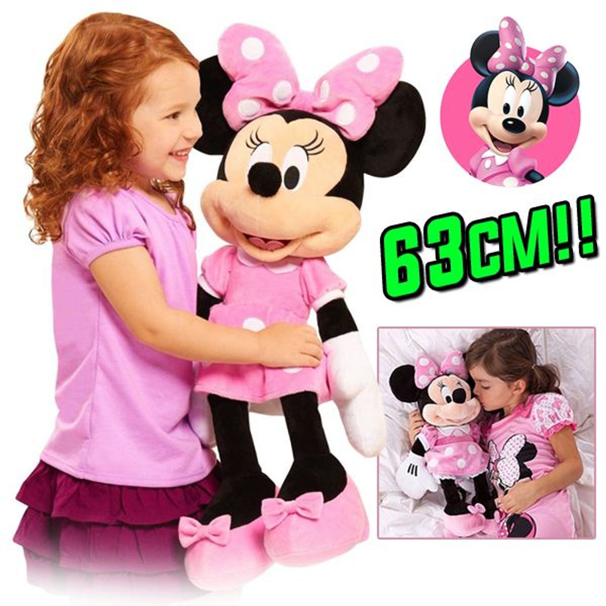 GENERICO - Peluche Minnie Mouse Grande 63cm - Juguete Mickey Minny