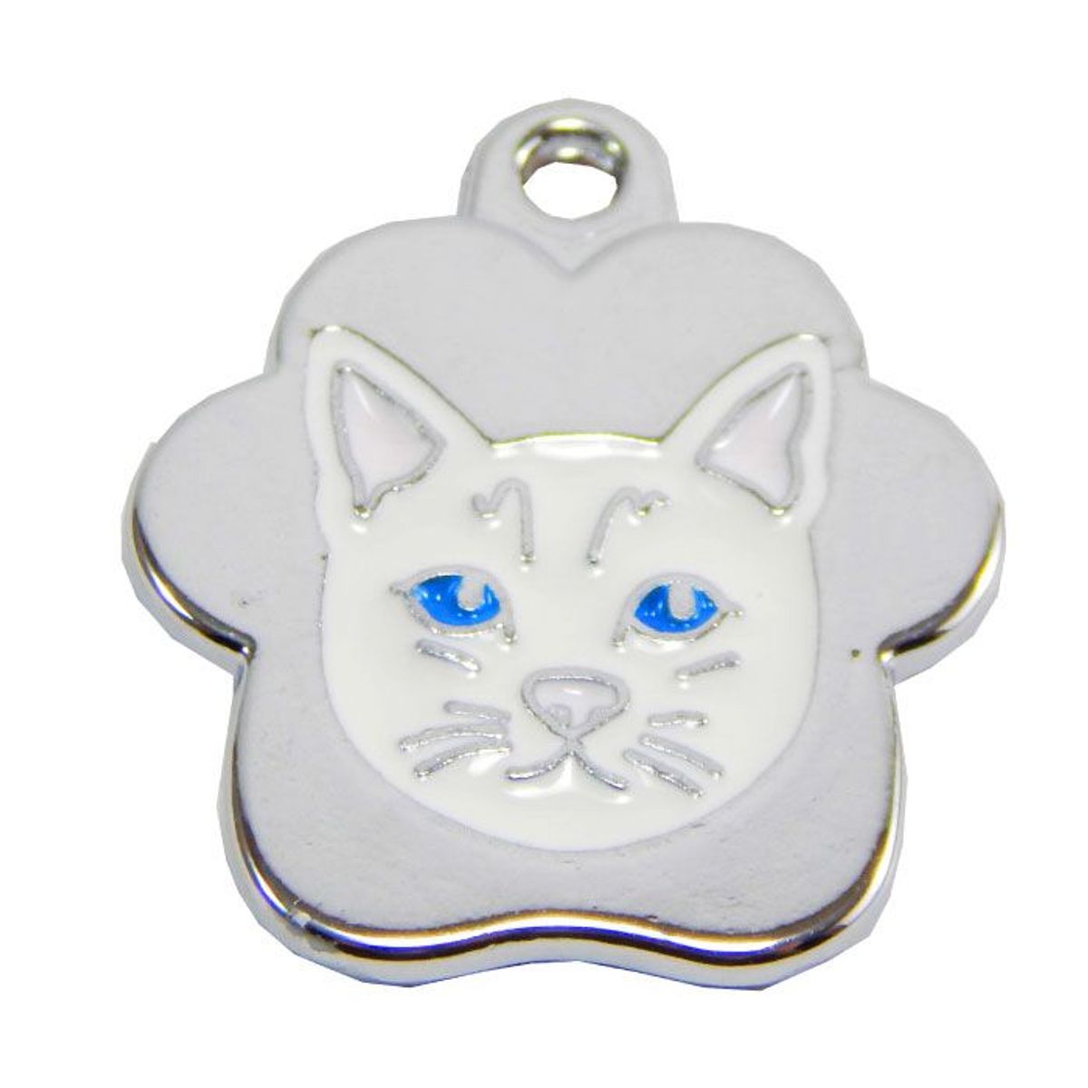 CAT OH - Placa de identificación para gatos - Cara de Gato Blanco