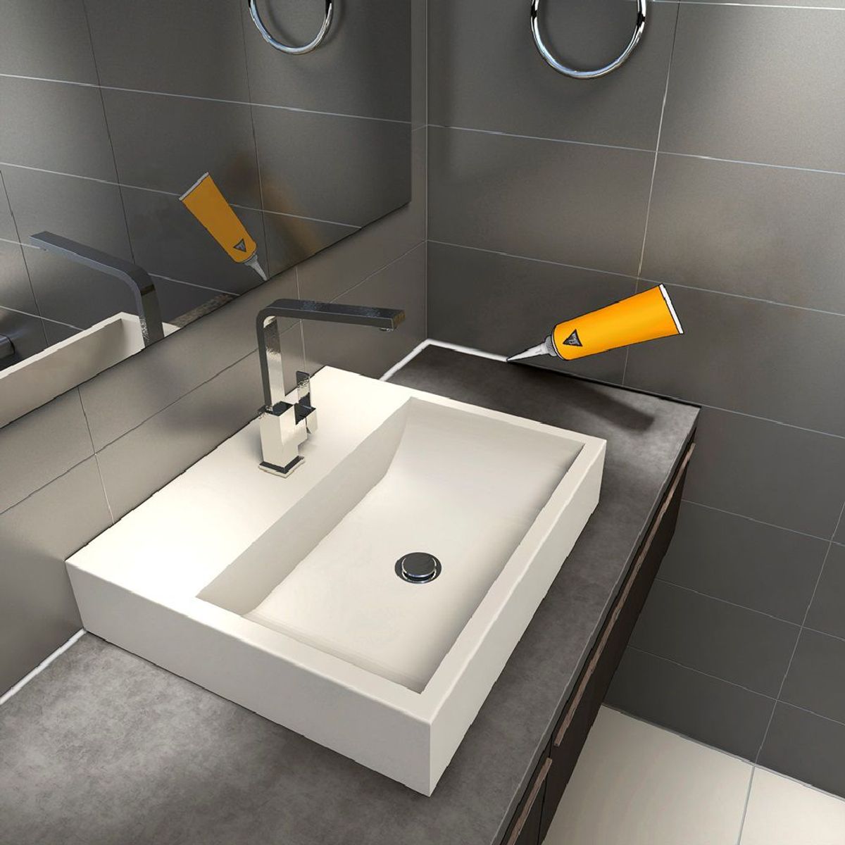 SIKA - Silicona acética para baños y cocinas Sanisil transparente x 70 gr