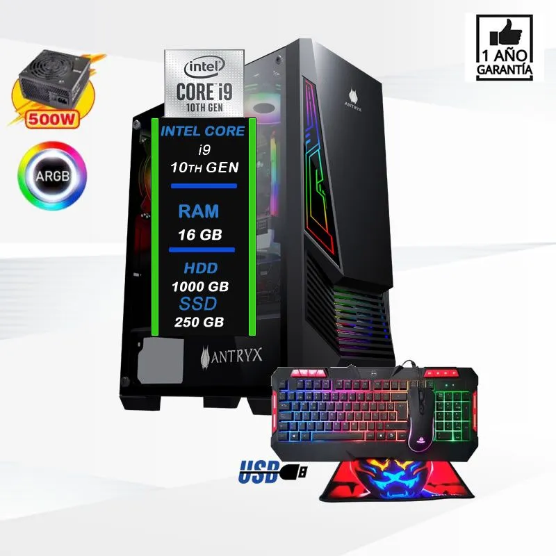 CPU INTEL CORE i9-10900 28GHZ 16GB M2 250GB 1TB