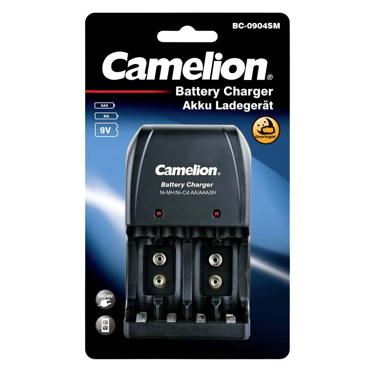 CAMELION - Cargador Camelion De 4 Pilas Aa, Aaa Y 2 De 9v