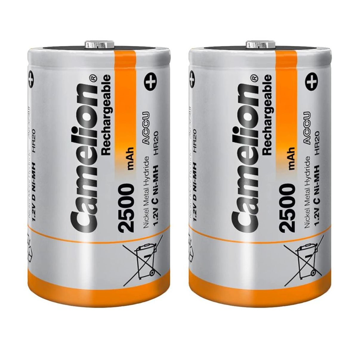 CAMELION - Pilas recargables tipo C 2500mah x2 uni Camelion