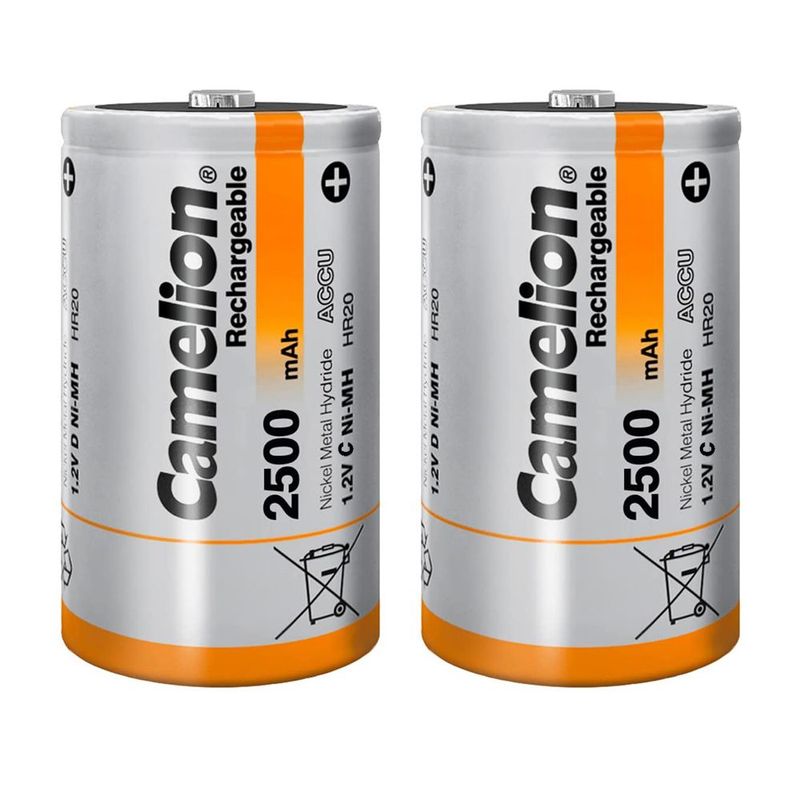 CAMELION - Pilas recargables tipo C 2500mah x2 uni Camelion