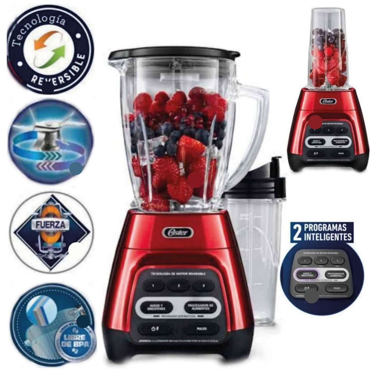 OSTER - Licuadora Oster BLSTPYG1310RBG con vaso Blend N Go