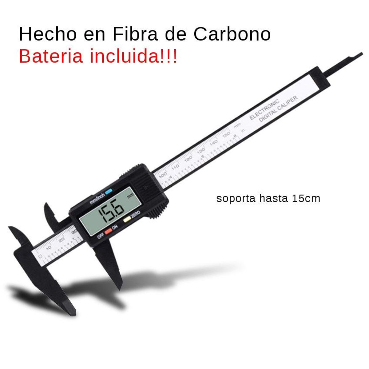 GENERICO - Calibrador Digital Electrónico Medición  Bateria  Case TRANSPORTADOR