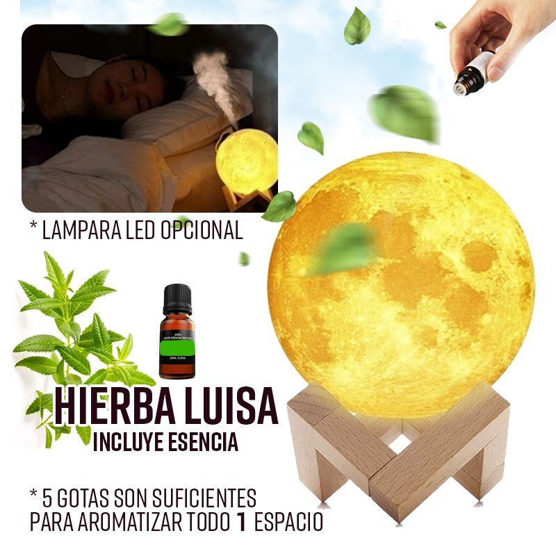 GENERICO - Humidificador Purificador con Lámpara Led Luna  esencia Hierba Luisa