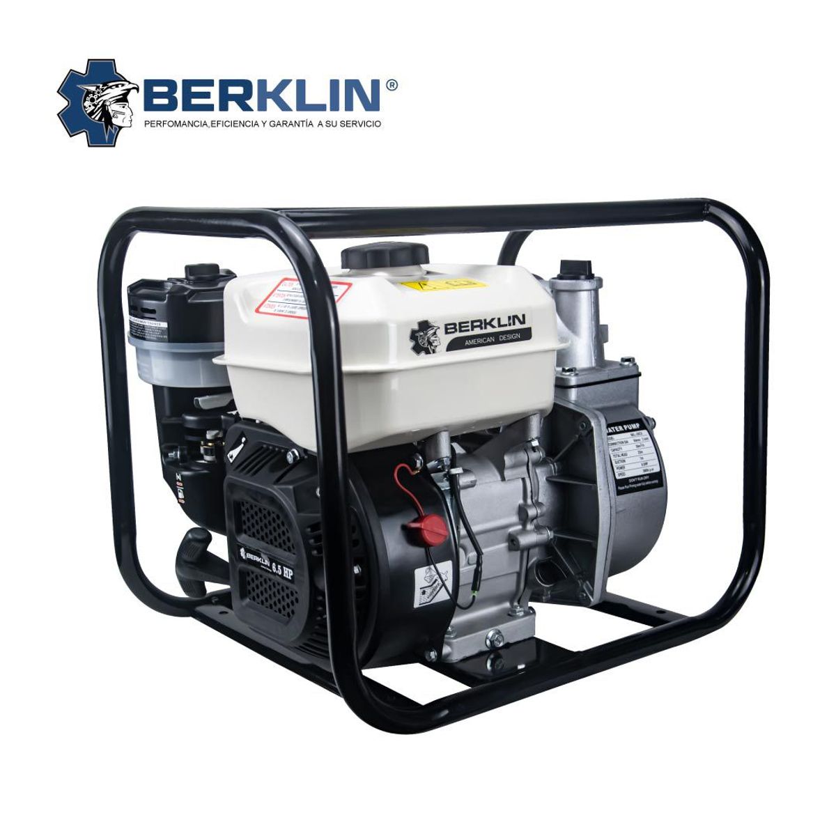 BERKLIN - MOTOBOMBA A GASOLINA DE 6.5 HP DE 2x2 - 670 L/min