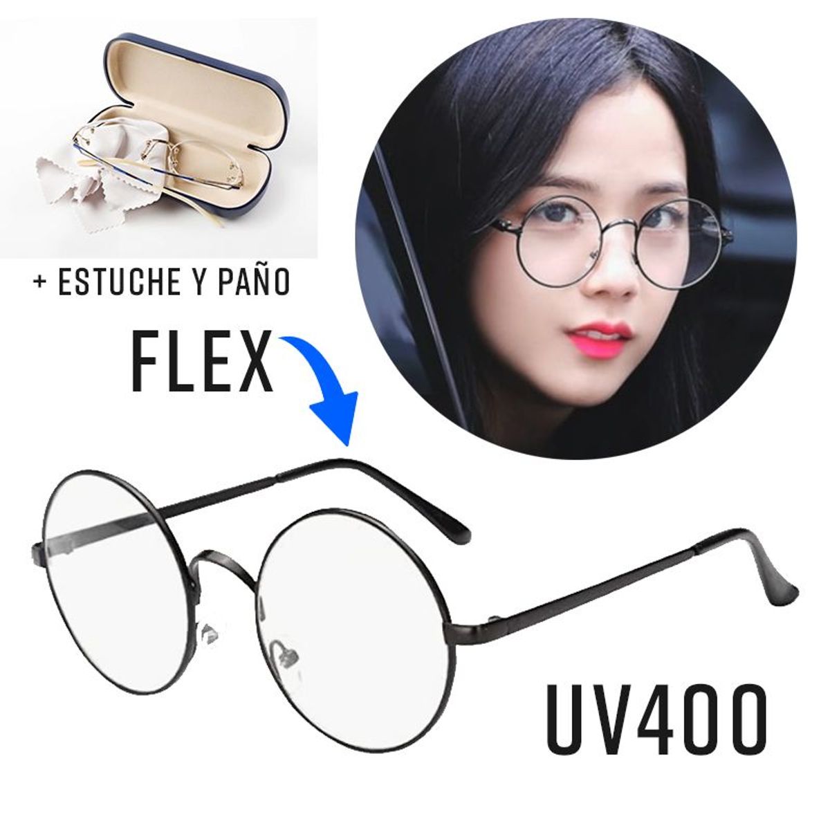 OEM - Lentes Redondos De Descanso Retro Vintage Coreano Lennon Potter Unisex