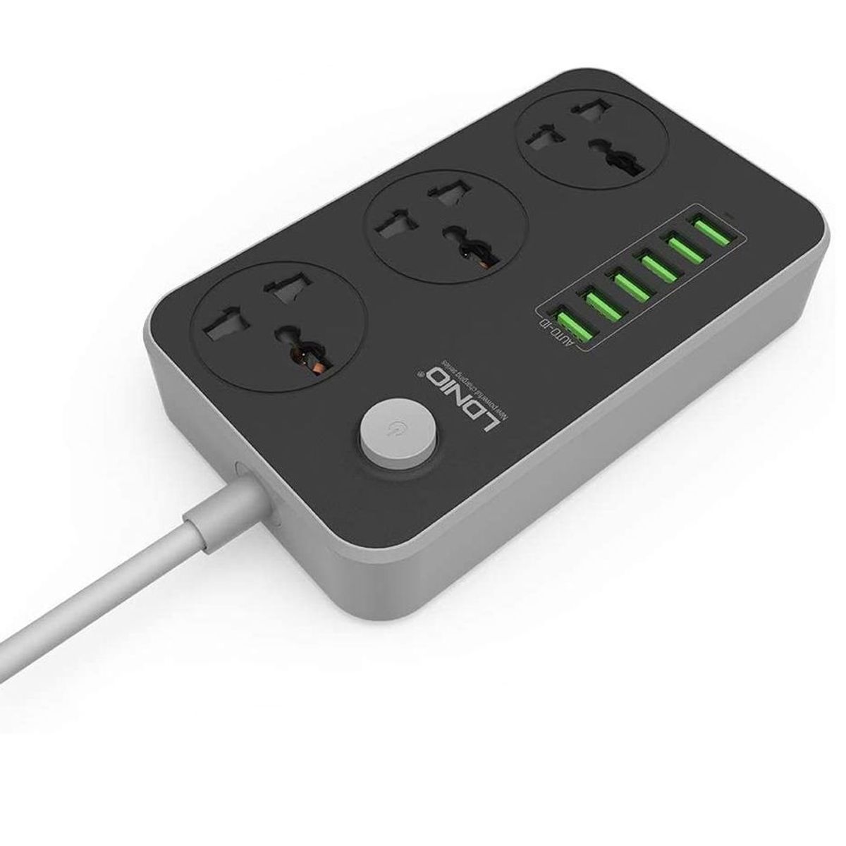 LDNIO - Tomacorriente De 3 puertos + 6 Usb Para Smartphone, Tablet