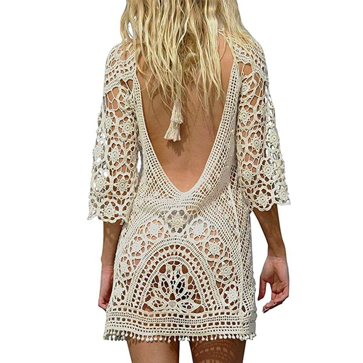 GENERICO - Salida De Playa Con Encaje En Crochet.-