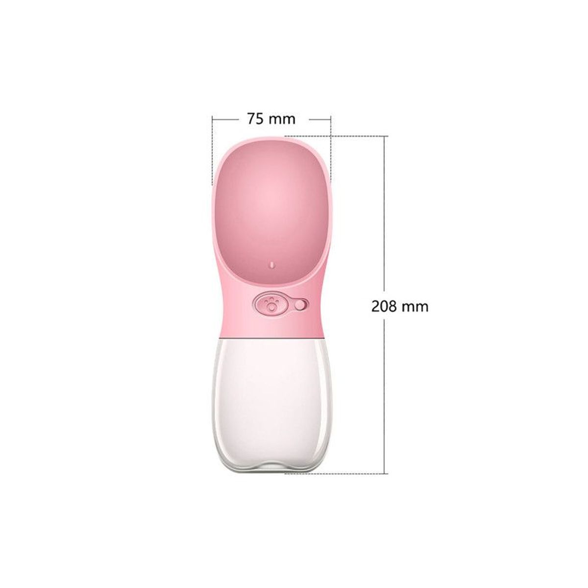 QUE PATAS PET SHOP - Botella Dispensadora de Agua de 550ml Rosado