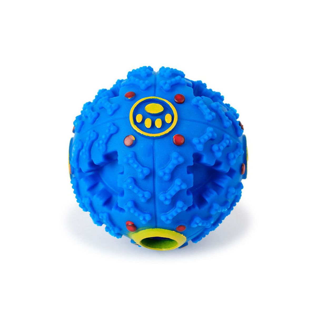 QUE PATAS PET SHOP - Pelota Dispensadora con Sonido para Perros Juguete Celeste