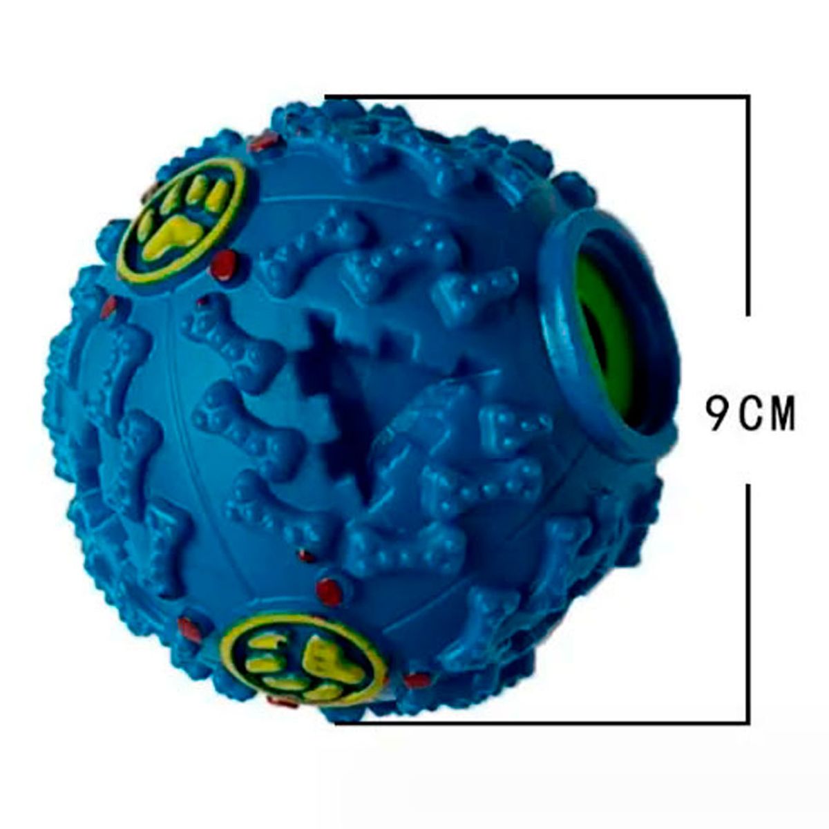 QUE PATAS PET SHOP - Pelota Dispensadora con Sonido para Perros Juguete Celeste