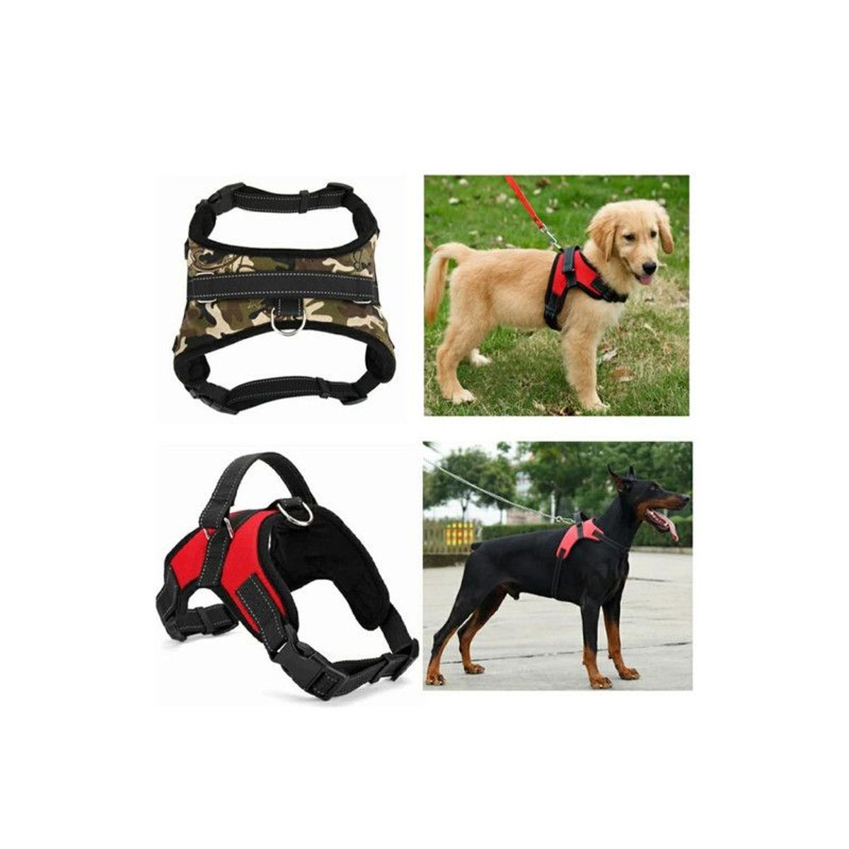 QUE PATAS PET SHOP - Arnés para Perros Grandes Negro Talla L