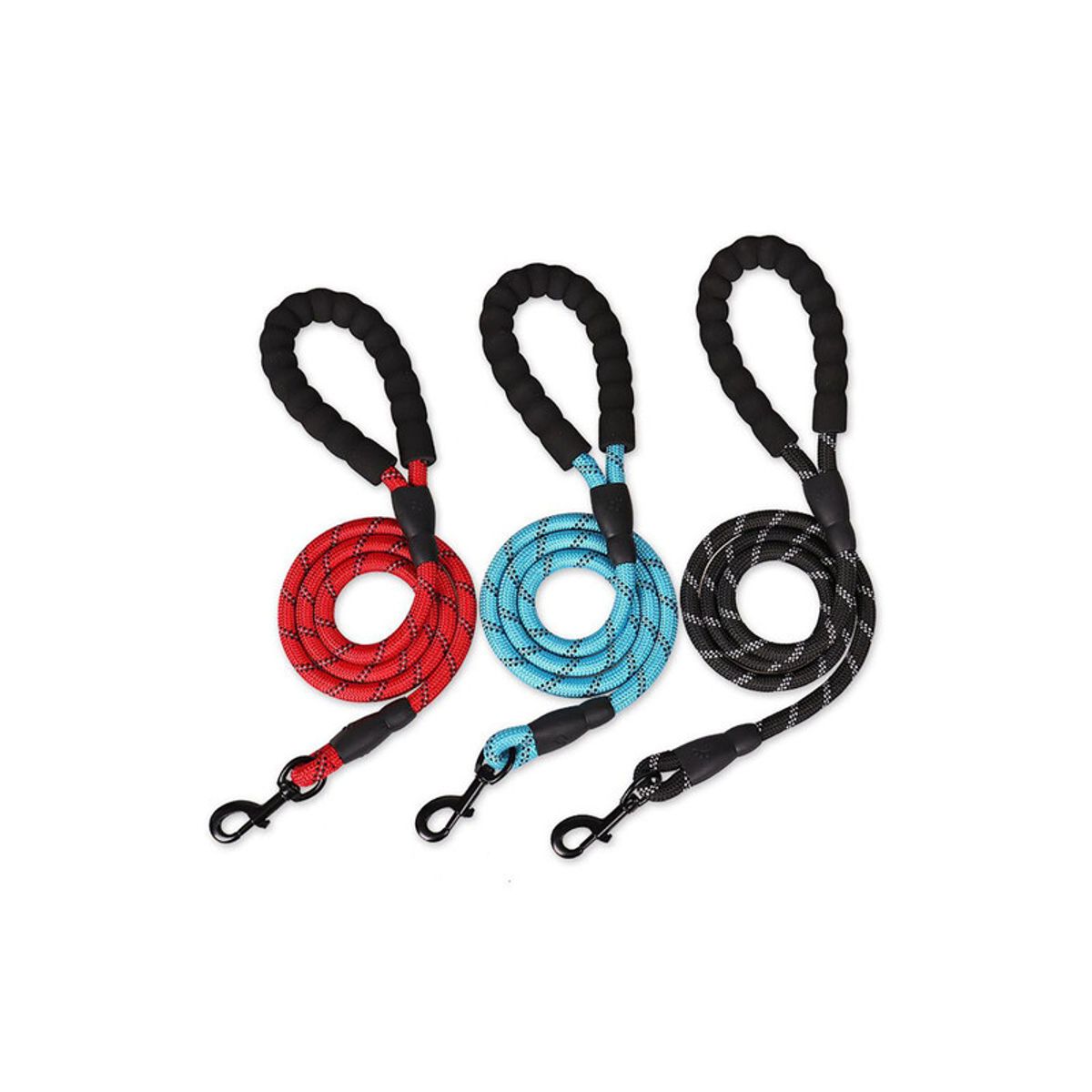 QUE PATAS PET SHOP - Correa de Nylon para Perros Medianos y Grandes Negro