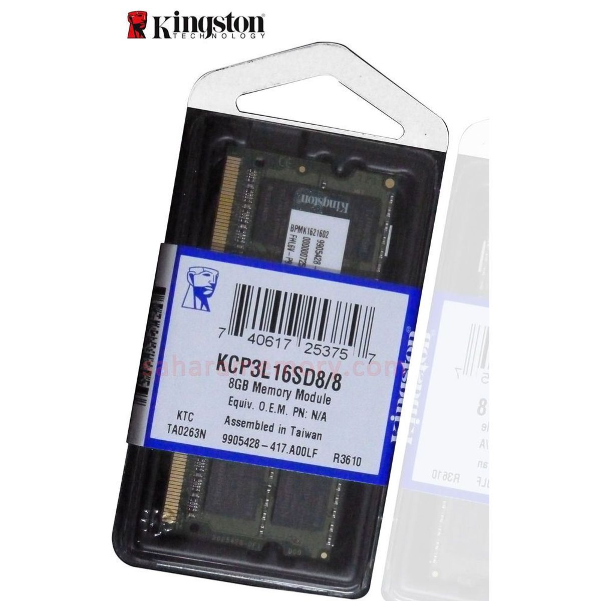 KINGSTON - Kingston Memoria RAM 8GB 1 x 8GB DDR3L SoDIMM DDR3L 1600 KCP3L16SD8/8