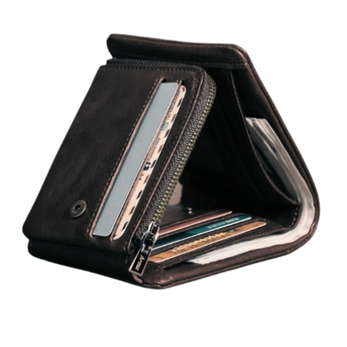 ARMUZ - Billetera de Cuero Vacuno BP841S De Tres Cuerpos