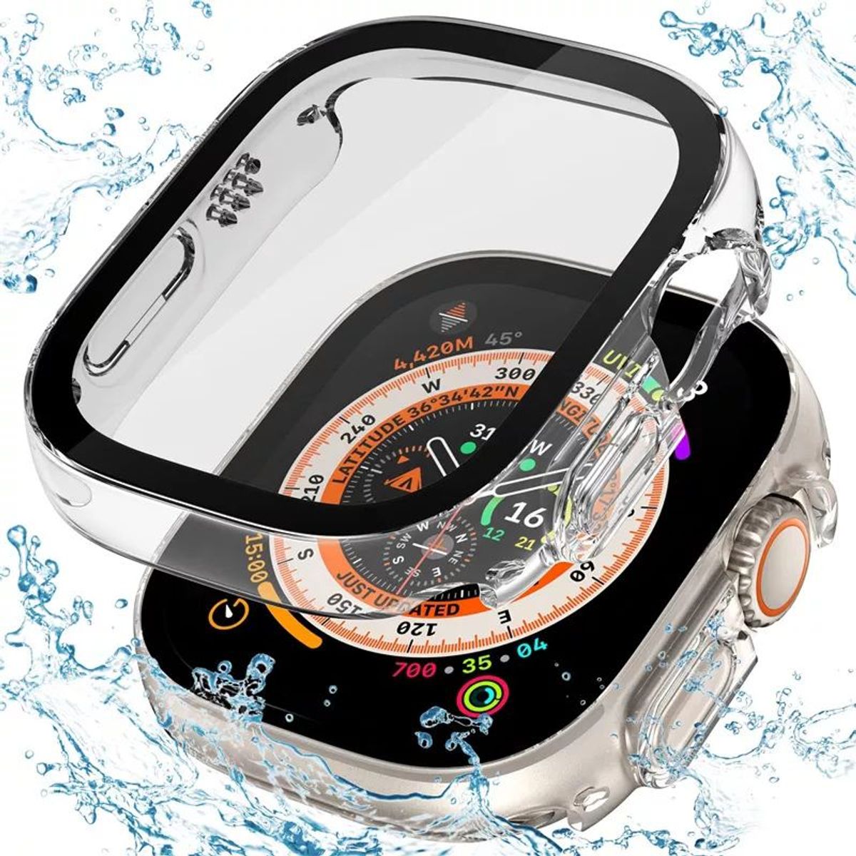 GENERICO - Case Funda 360 para Apple Watch Ultra 49mm Serie 8 - Clear