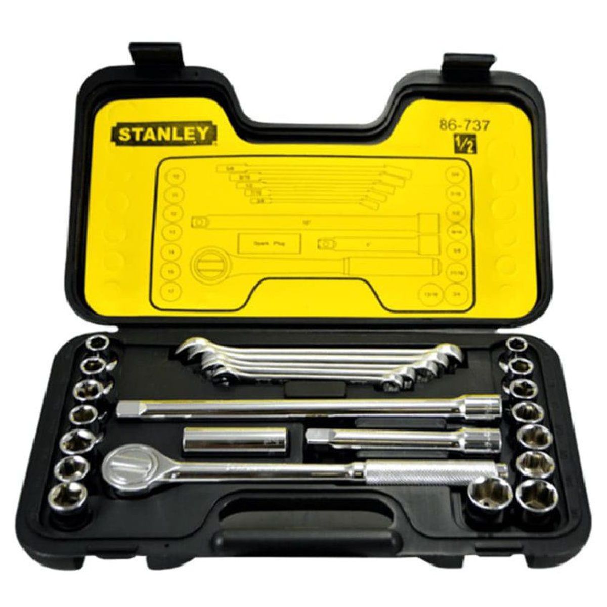 STANLEY - Juego Llaves y Dados 1/2" 25 Pzas MM/SAE