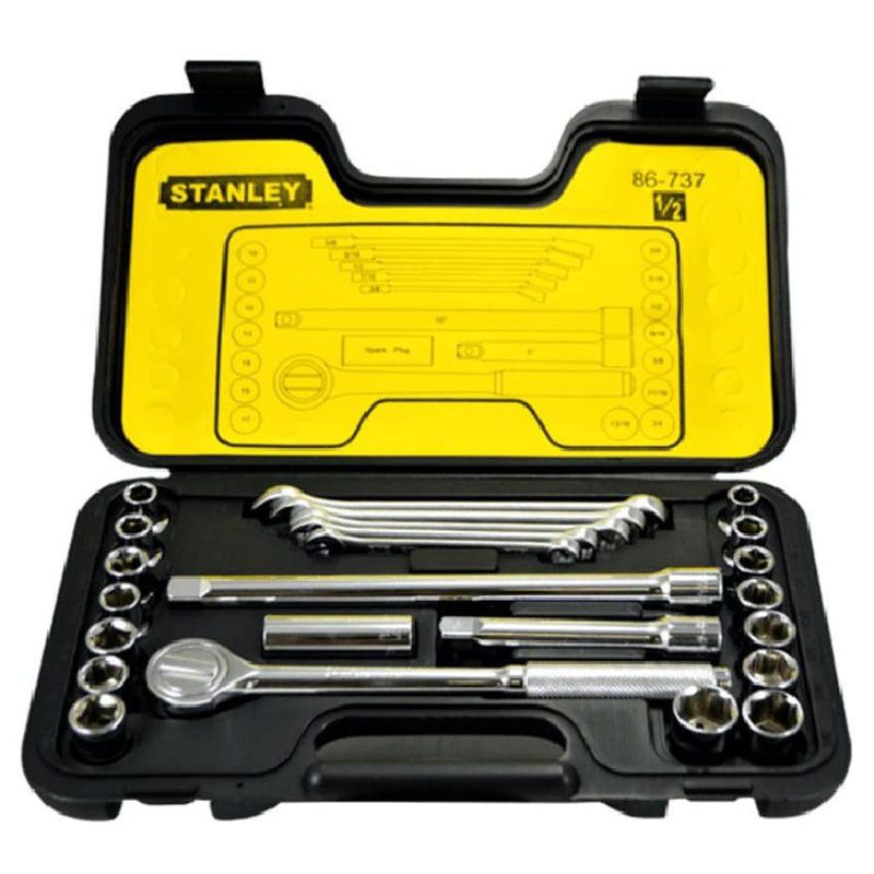 STANLEY - Juego llaves y dados 1/2" 25 pzas mm/sae stanley