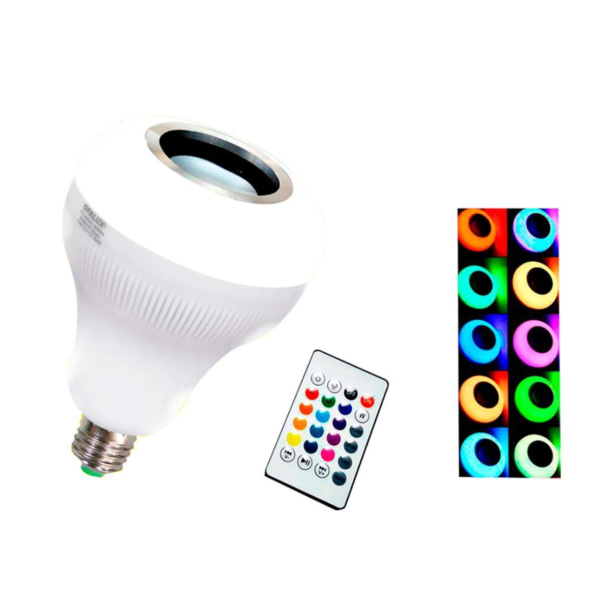 OPALUX - Foco Led Multicolor Con Parlante Bluetooth 9W OP-BT09