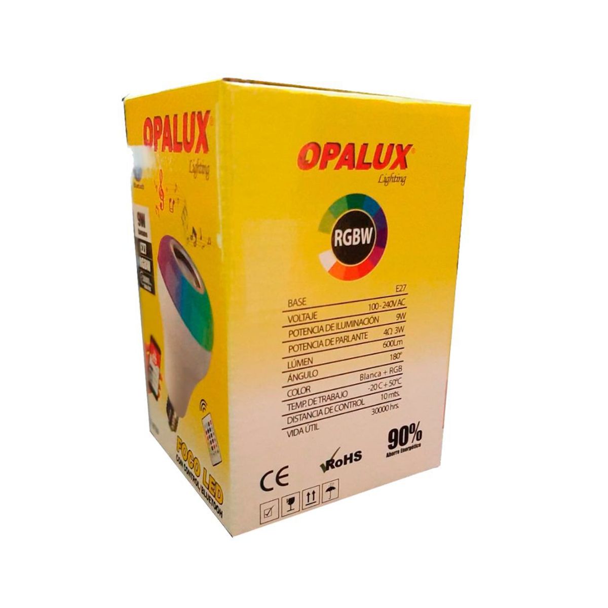 OPALUX - Foco Led Multicolor Con Parlante Bluetooth 9W OP-BT09
