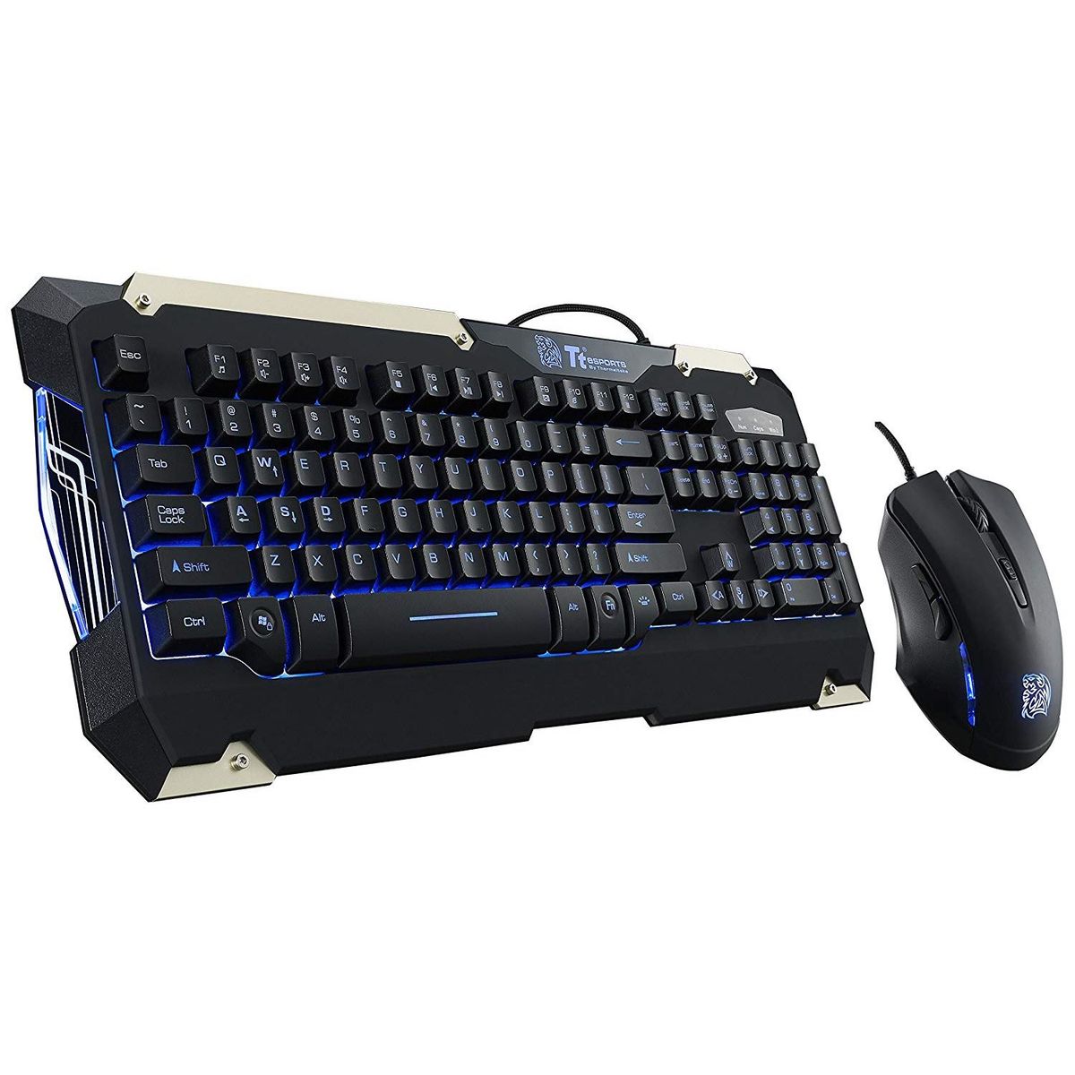 THERMALTAKE - Kit Gamer Teclado y Mouse Thermaltake Commander USB 2400 dpi KB-CMC