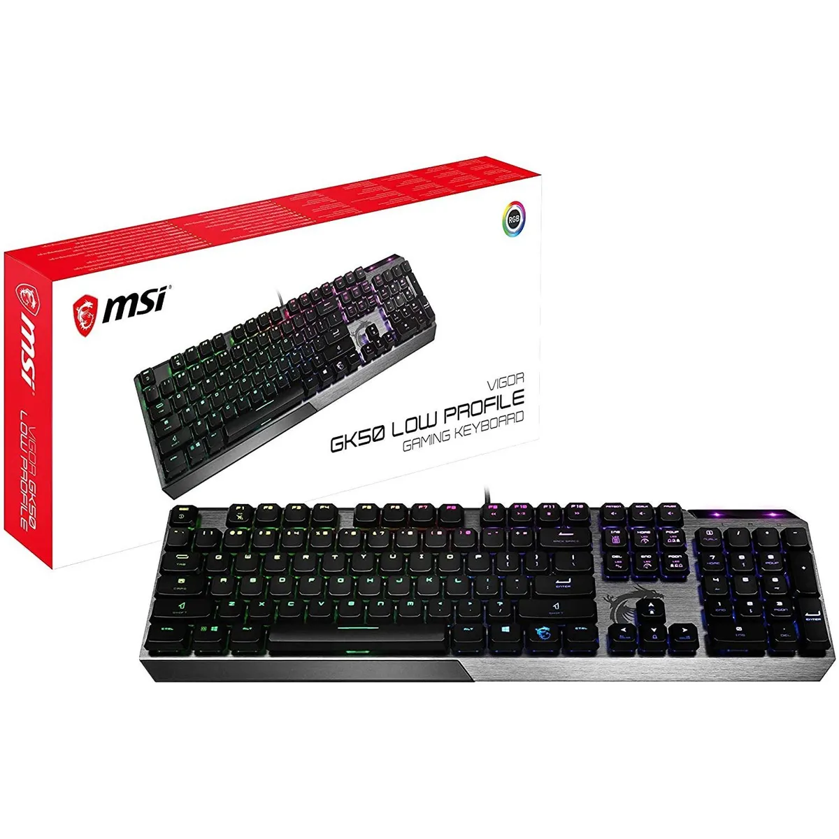 MSI - MSI Teclado Gamer Vigor Low Profile Mecanico Iluminacion RGB US GK50