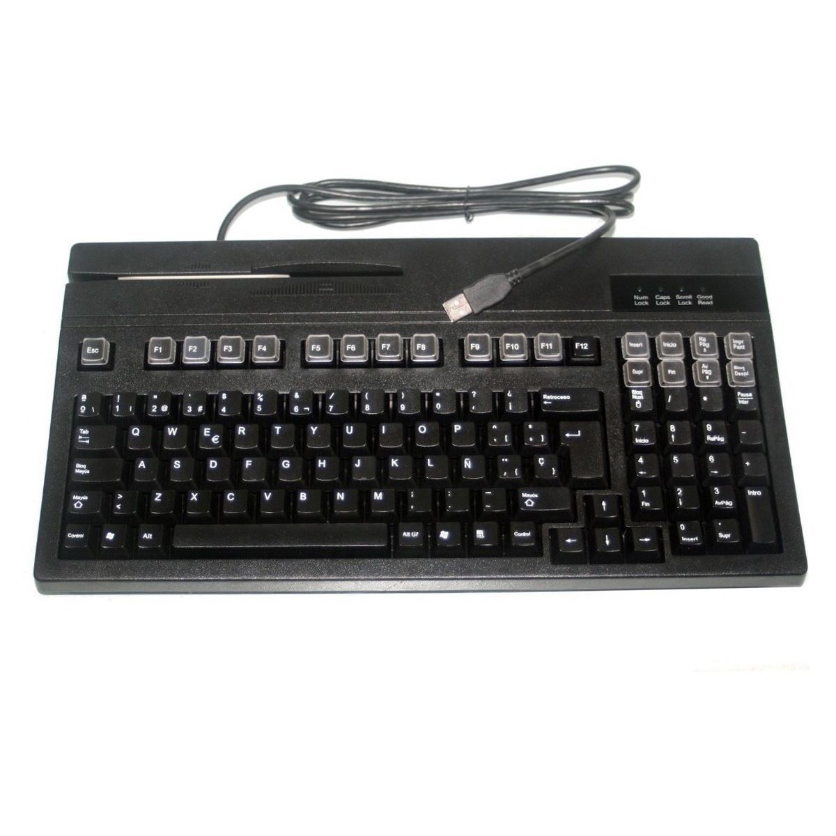 UNITECH - Unitech Teclado con Lector de Banda PS2 Track I y II K2714SU-B