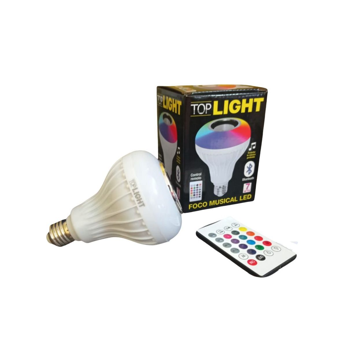 GENERICO - Foco Led Musical Bluetooth Con Luz Blanca Y Rgb Control
