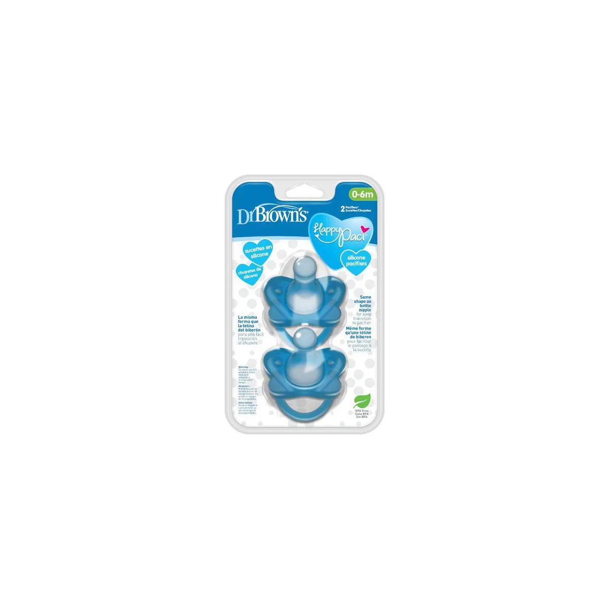 DR BROWNS - Set 2 Chupones Happy Paci color Azul