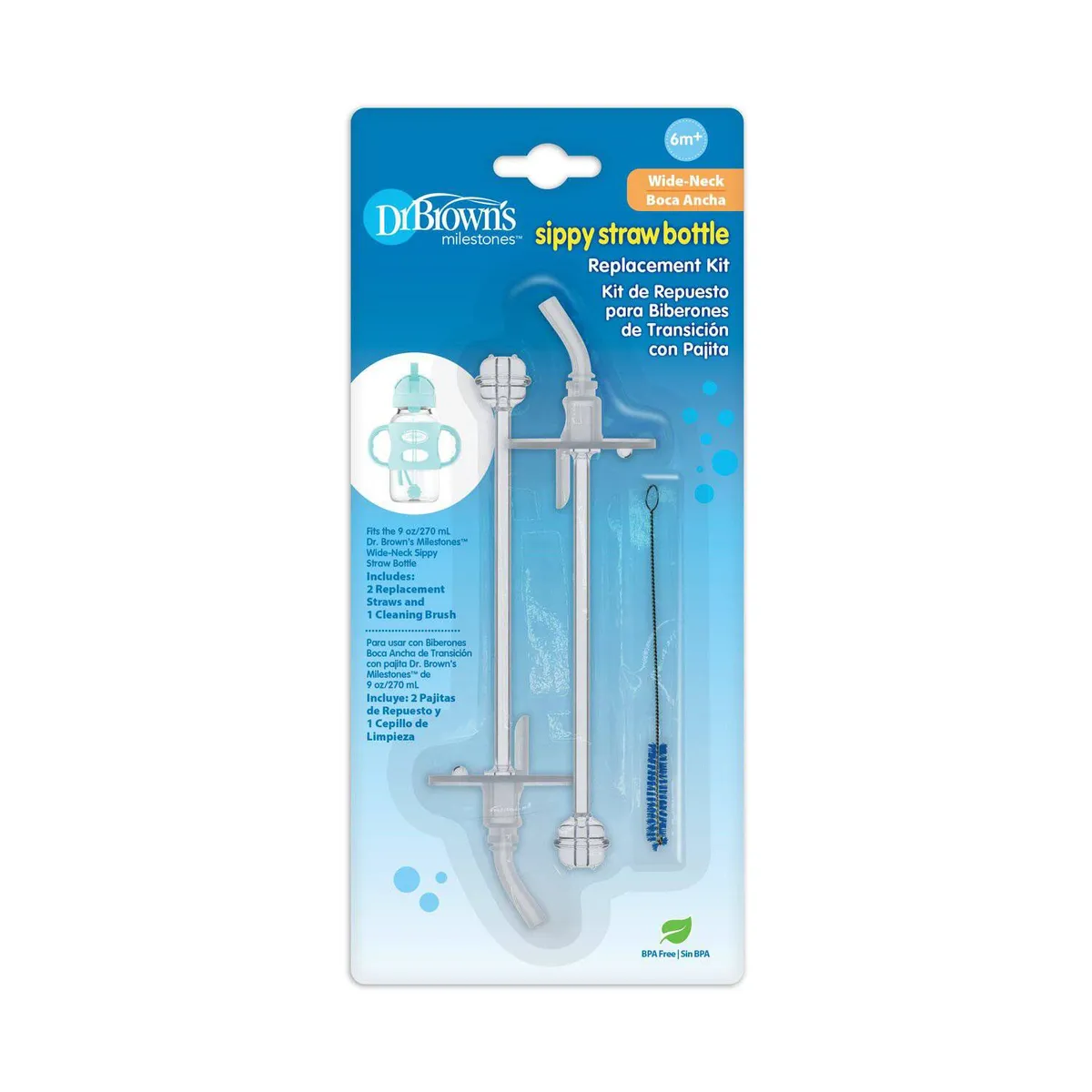 DR BROWNS - Set x2 repuestos de cañita bib boca ancha 620