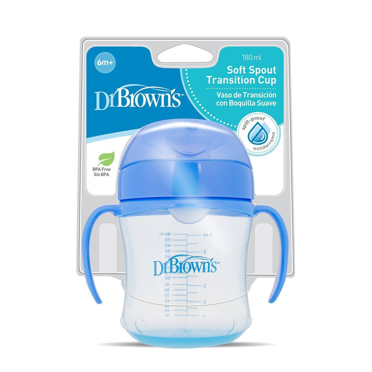 DR BROWNS - Vaso transición antiderrame boquilla suave 6oz