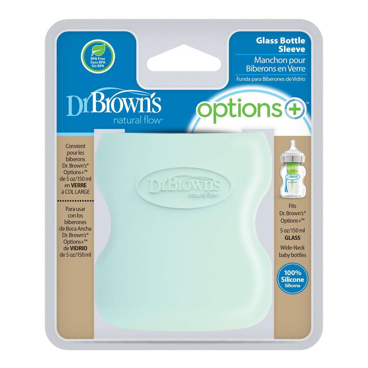 DR BROWNS - Funda para biberon boca ancha de 5 oz color Menta