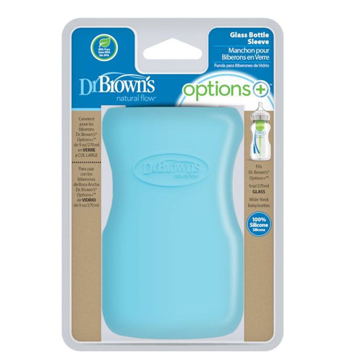 DR BROWNS - Funda Para Biberon boca ancha De 9oz Color Azul