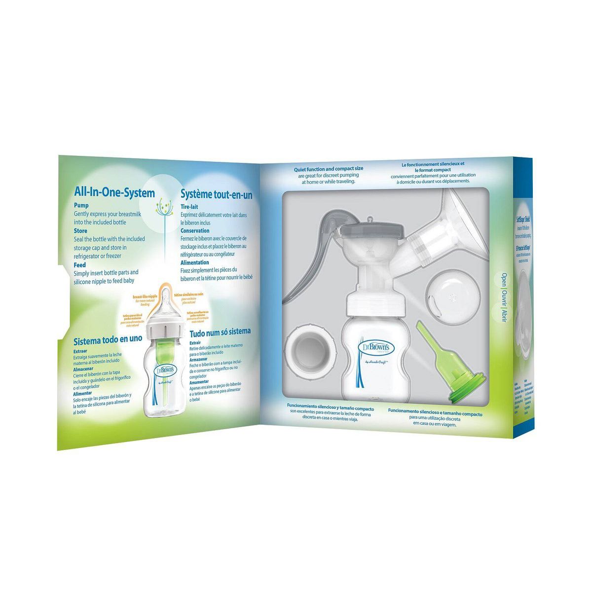 DR BROWNS - Extractor de Leche Manual con Biberón Boca ancha 5oz