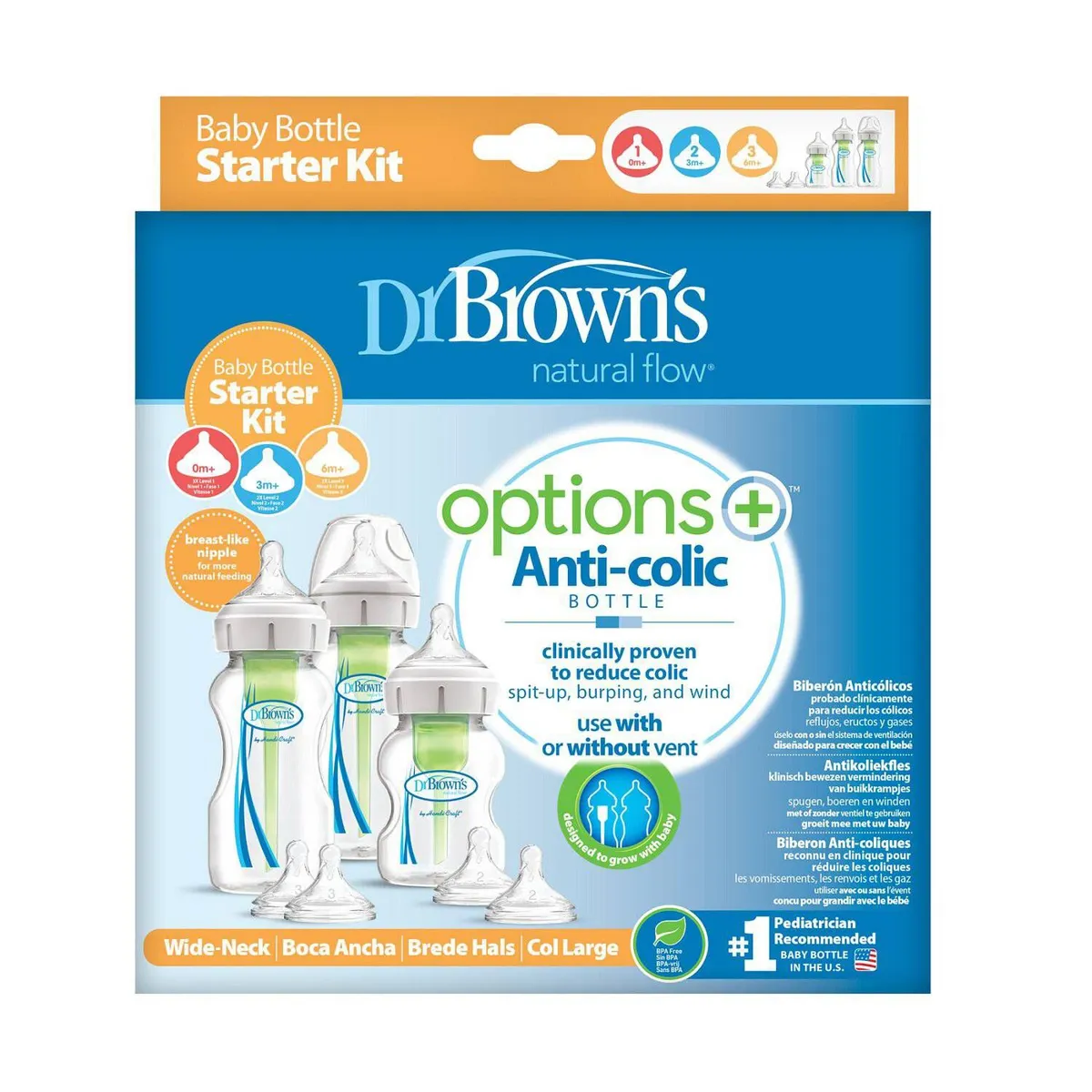 DR BROWNS - Set de Regalo para bebes Boca Ancha - UNISEX