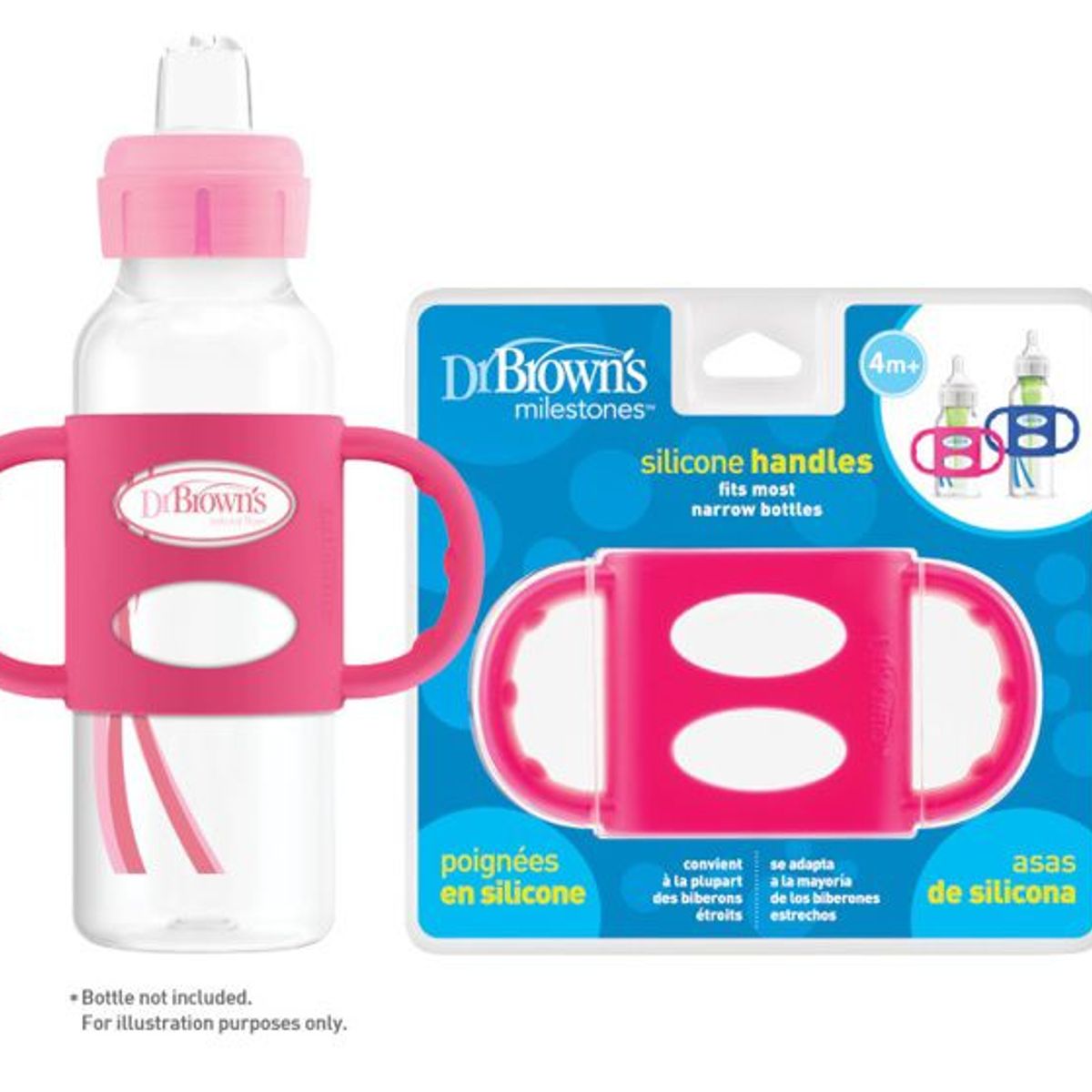 DR BROWNS - Asas de silicona Boca estrecha color Rosado