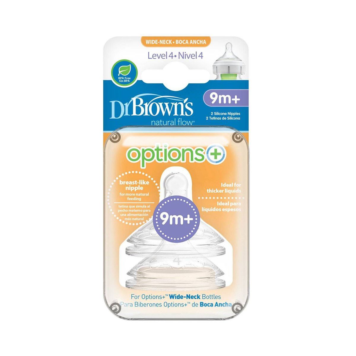 DR BROWNS - Set x2 Tetinas nivel 4 Boca Ancha
