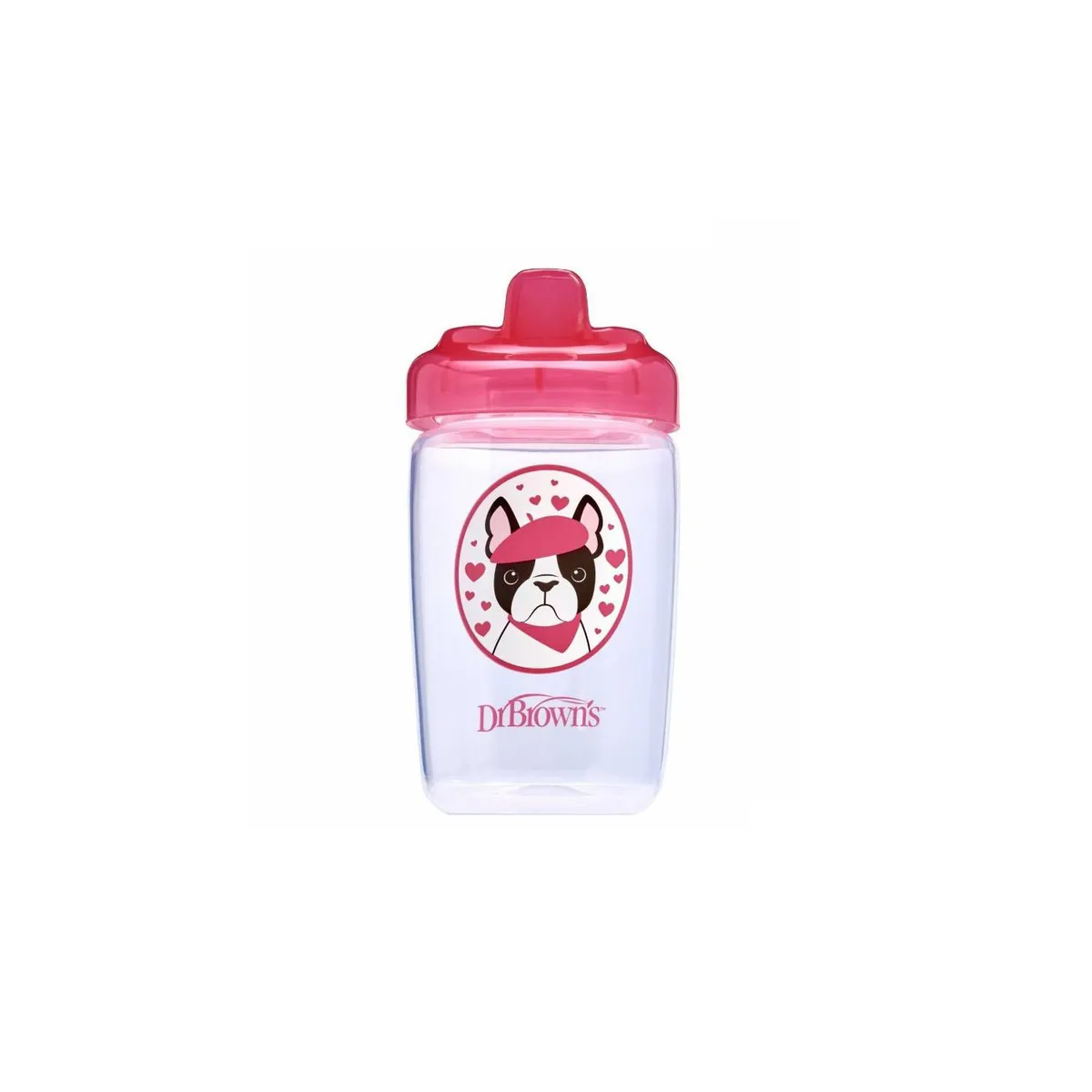 DR BROWNS - Vaso de transición de 12 oz Modelo Perro Rosa