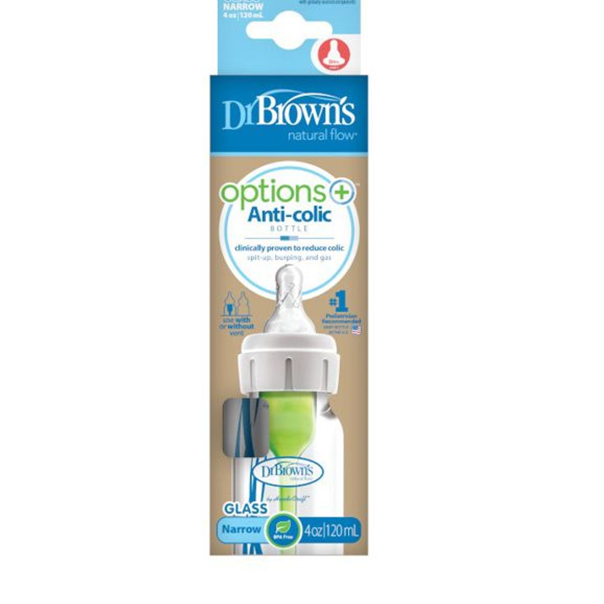 DR BROWNS - Biberon Boca Estrecha de Vidrio 4oz