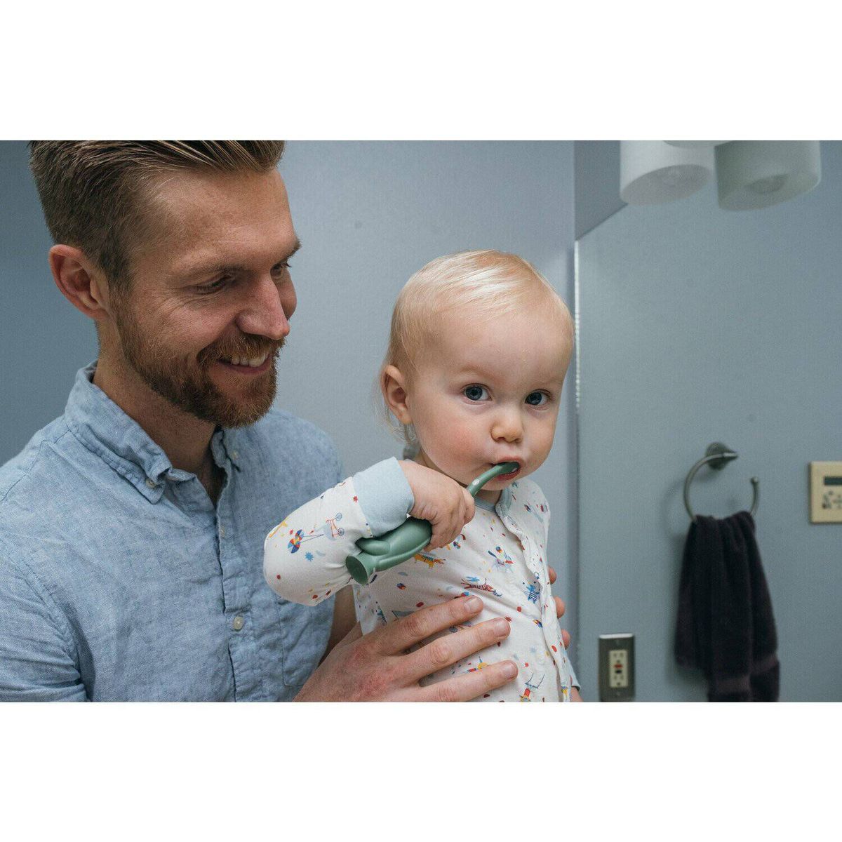 DR BROWNS - Cepillo de dientes dinosaurio verde