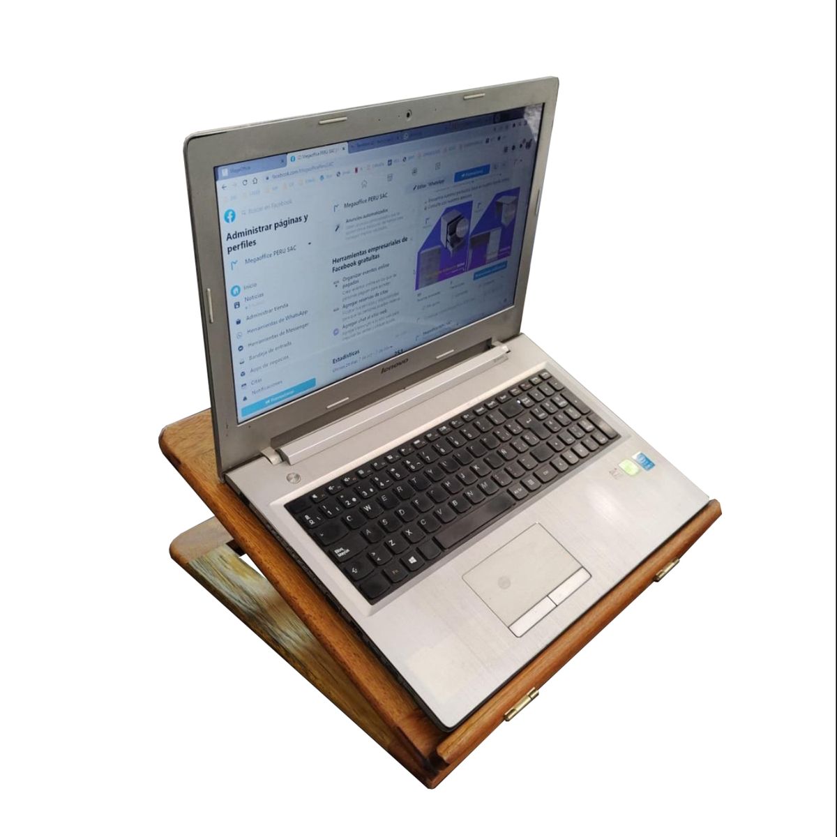 MEGAOFFICE - PORTA LAPTOP DE MADERA GRADUABLE ECOLOGICO