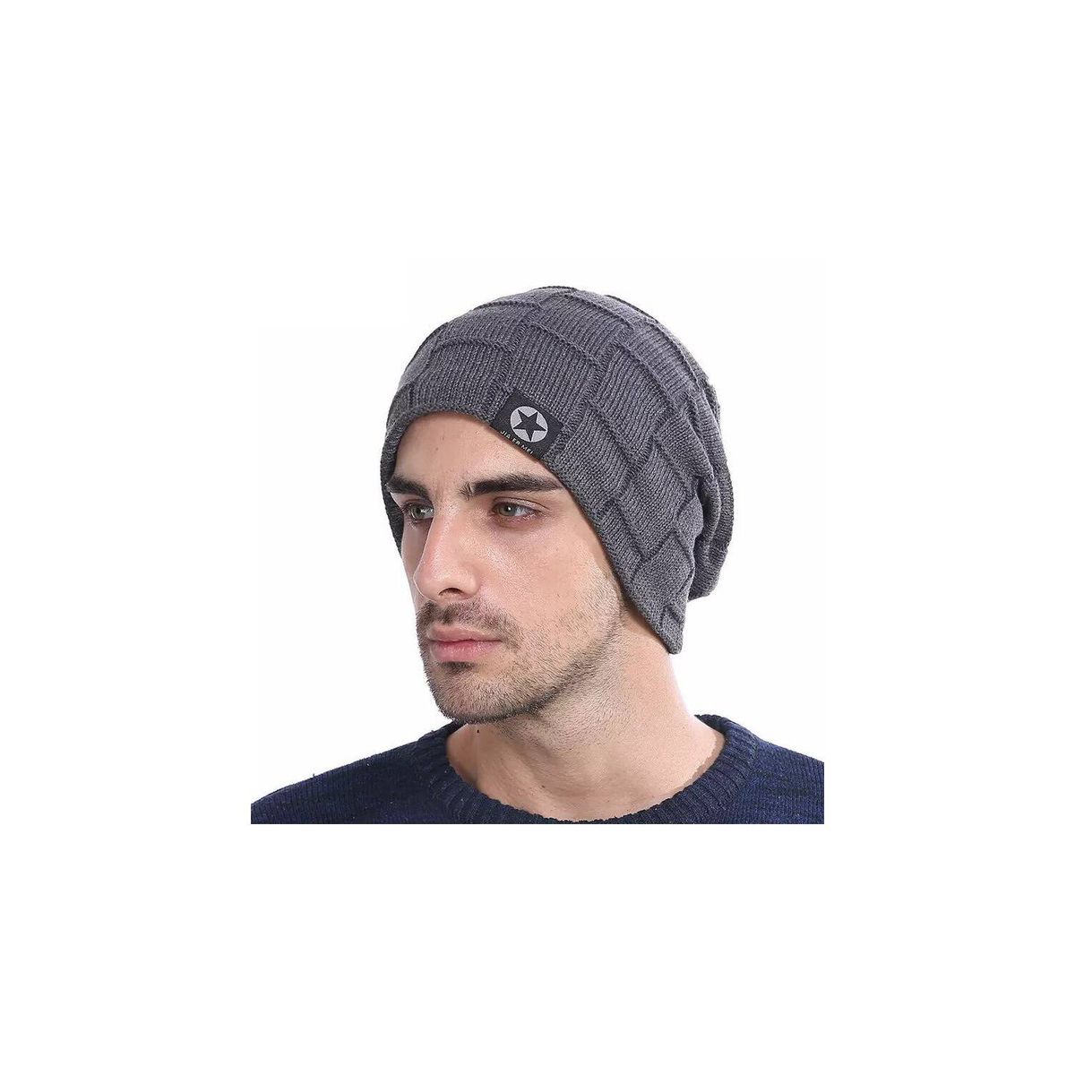 KAST PE - Beanie Nick gorro Forrado en Peluche  Gris