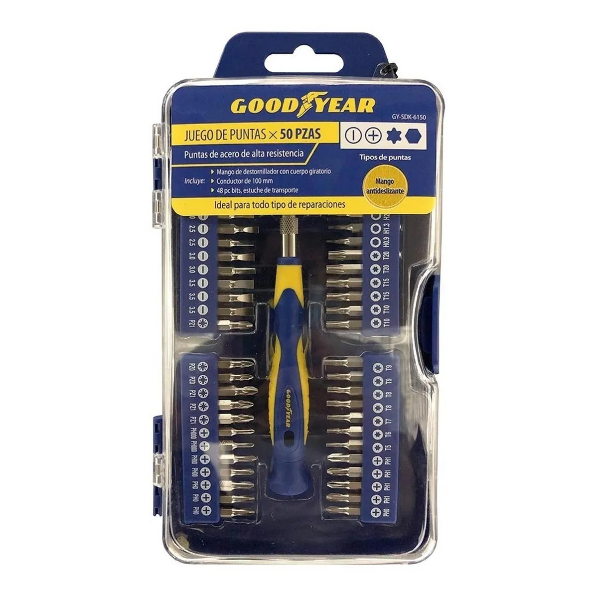 GOODYEAR - Destornillador puntas precisión goodyear set 50 piezas